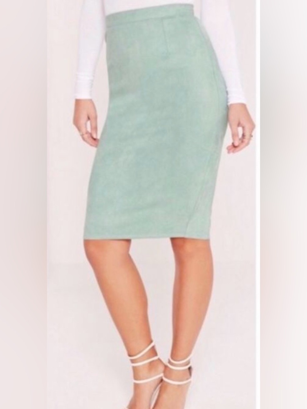 Missguided Mint Green Pencil Skirt